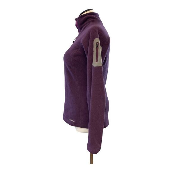 Eddie Bauer Pullover Quarter Zip Fleece Jacket Women's Sz S Purple Polartec - Picture 3 of 9